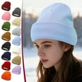 thumbnail image 1 of Satin Lined Knit Hat, Protective Hairstyle Cap, Women's Winter Beanie, Frizz Reduction, Home Wear,Vsgery, 1 of 9