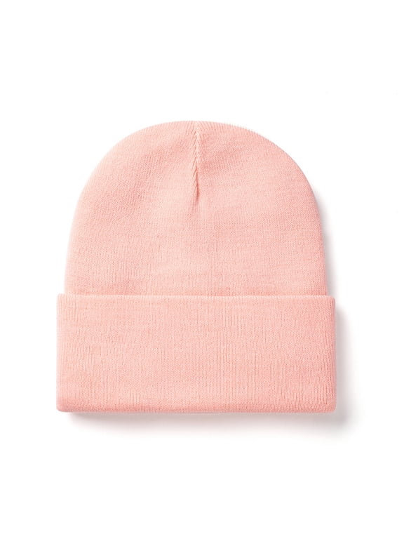 for Men and Women, Winter Warm Slouchy Beanie with Silk Lining, Skull Cap for Cold Weather Outdoor Activities(Pink-A)