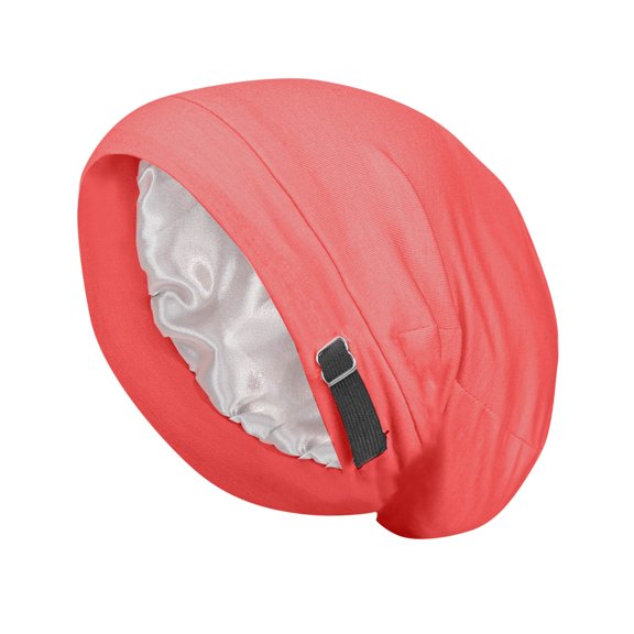 Satin-Lined Sleep Bonnet for Curly Hair – Adjustable Silk Hair Wrap for Women & Men, Breathable Stay-On-All-Night Cap with Slouchy Beanie Design (Solid Colors)