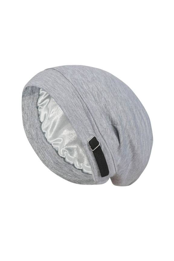 Satin-Lined Sleep Bonnet for Curly Hair – Adjustable Silk Hair Wrap for Women & Men, Breathable Stay-On-All-Night Cap with Slouchy Beanie Design (Solid Colors)