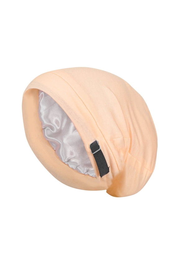 Satin-Lined Sleep Bonnet for Curly Hair – Adjustable Silk Hair Wrap for Women & Men, Breathable Stay-On-All-Night Cap with Slouchy Beanie Design (Solid Colors)
