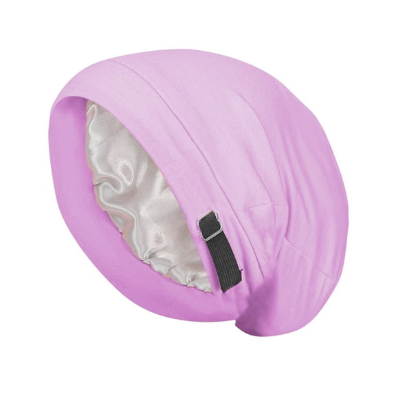 Satin-Lined Sleep Bonnet for Curly Hair – Adjustable Silk Hair Wrap for Women & Men, Breathable Stay-On-All-Night Cap with Slouchy Beanie Design (Solid Colors)