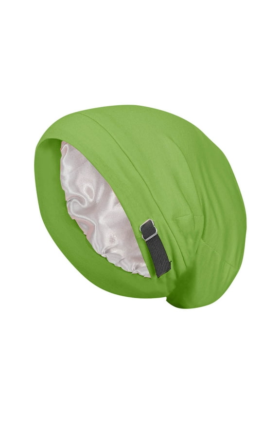 Satin-Lined Sleep Bonnet for Curly Hair – Adjustable Silk Hair Wrap for Women & Men, Breathable Stay-On-All-Night Cap with Slouchy Beanie Design (Solid Colors)