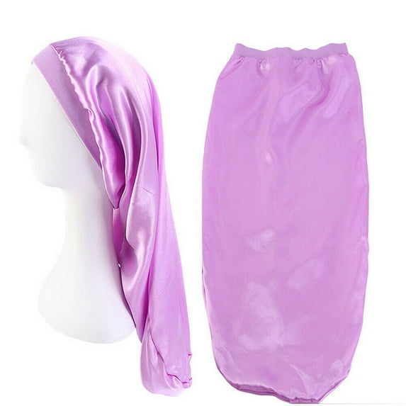 Satin Long Hair Braid Dreadlocks Straight Curly Cap Sleep Hat Head Wrap Cover