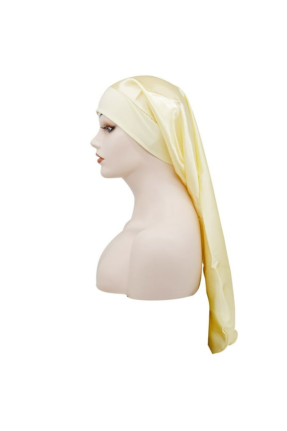 Satin Long Tail Bonnet for Men and Women Velvet Elastic Hair Wrap for Braids Locs Dreadlocks Moisture Protection Sleep Cap Hip Hop Headwear
