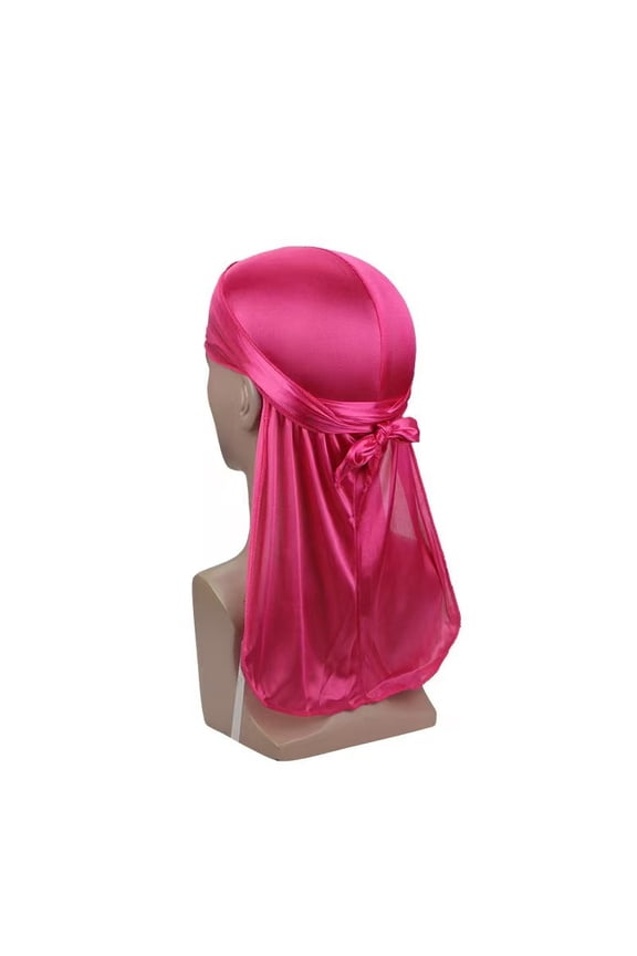 Satin Long Tail Durag for Men – Elastic Hair Wrap Hat with Flowing Tails, Hip-Hop Style