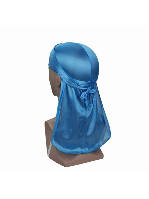 Satin Long Tail Durag for Men and Women - Hip Hop Hair Wrap Hat with Tie Back