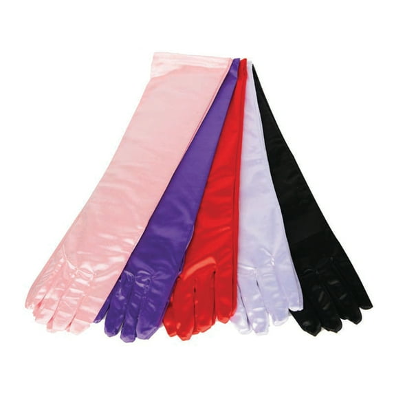 Underwraps Women's Purple Long Gloves - Halloween Accessories for Men & Women, Satin Cosplay Gloves for Themed Events, Dress Up Outfit