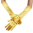 thumbnail image 1 of Satin Long formal Gloves, Wedding Bridal Gloves, Evening Party Performance Gloves, Elegant Smooth Touch Full Finger Hand Cover for Banquet Ceremony Stage Show Elegant Dress Up Accessories,Yellow, 1 of 8