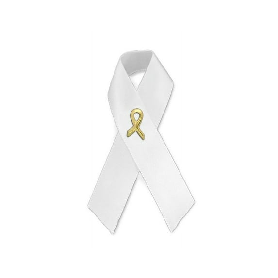 Satin Lung Cancer Awareness Ribbon Pins