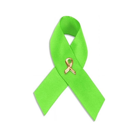 Satin Lyme Disease Awareness Lime Green Ribbon Pins
