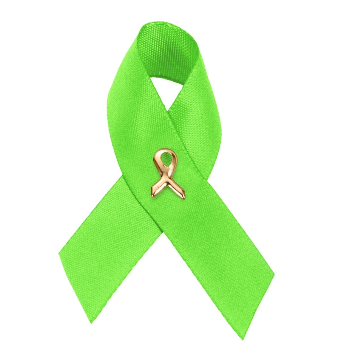 Satin Lyme Disease Awareness Lime Green Ribbon Pins