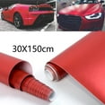 thumbnail image 1 of Satin Matte Chrome Red Vinyl Film Wrap Car Sticker Bubble 30*150cm, 1 of 8