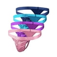 thumbnail image 1 of Satin Mens Sport Thongs Underwear Silky Sexy Man G String Thong Undie Multi-Pack, 1 of 3