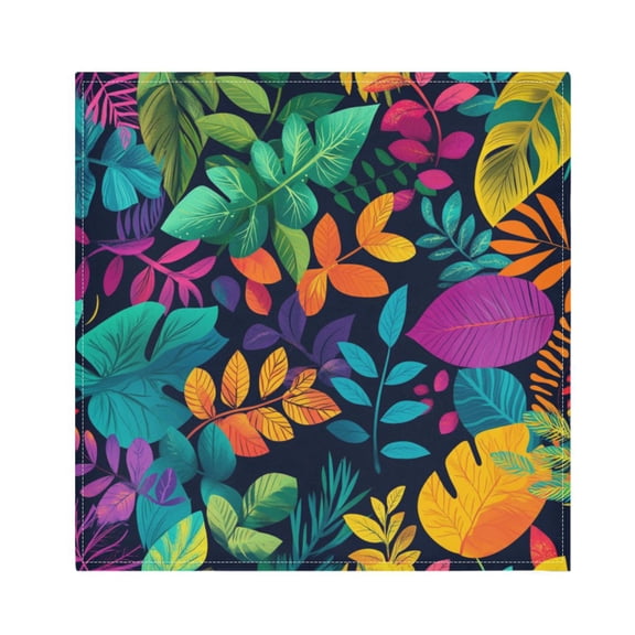 Satin Napkin Square 20 Inches Soft Smooth Decorative Napkins for Party Wedding Banquet and Dinner Brightly Colored Leaves