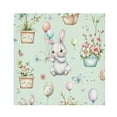 thumbnail image 1 of Satin Napkin Square 20 Inches Soft Smooth Decorative Napkins for Party Wedding Banquet and Dinner Cute Bunny Holding Balloons, 1 of 8