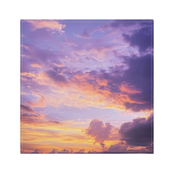 Satin Napkin Square 20 Inches Soft Smooth Decorative Napkins for Party Wedding Banquet and Dinner Purple and Orange Setting Sun