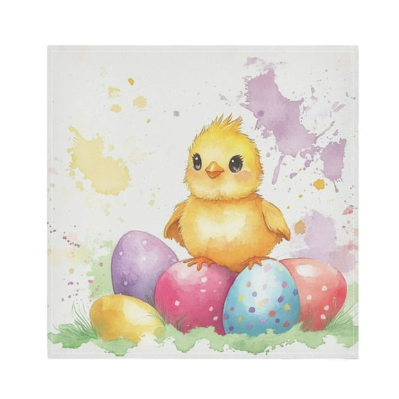 Satin Napkin Square 20 Inches Soft Smooth Decorative Napkins for Party Wedding Banquet and Dinner Watercolor Cute Chick