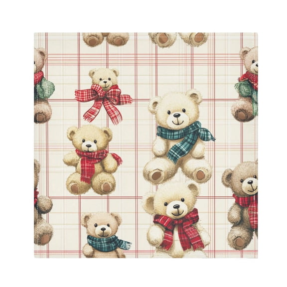 Satin Native Fab Cotton Dinner Napkin Bear Hugs and Checkered Love Reusable
