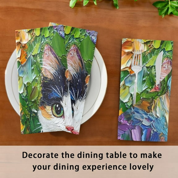 Satin Native Fab Cotton Dinner Napkin Blossom Serenity Reusable