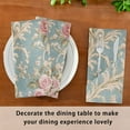 thumbnail image 1 of Satin Native Fab Cotton Dinner Napkin Classic Roses on Serene Blue Reusable, 1 of 8