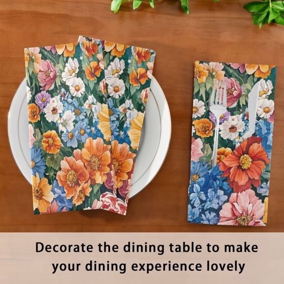 Satin Native Fab Cotton Dinner Napkin Colorful Floral Fiesta Reusable