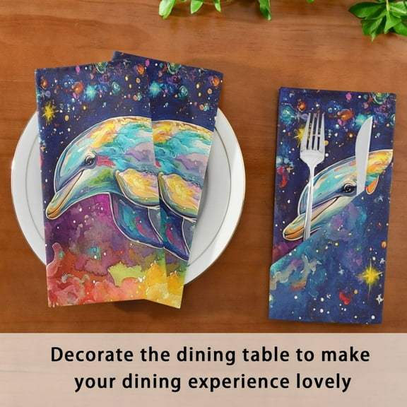 Satin Native Fab Cotton Dinner Napkin Cosmic Splash Reusable