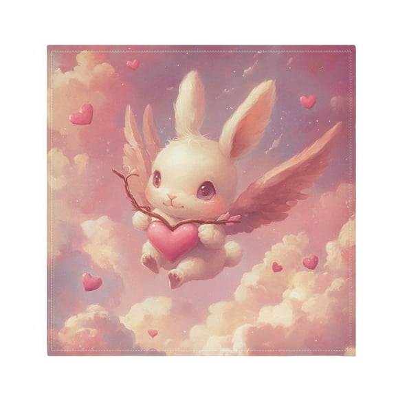Satin Native Fab Cotton Dinner Napkin Cupid’s Bunny Reusable