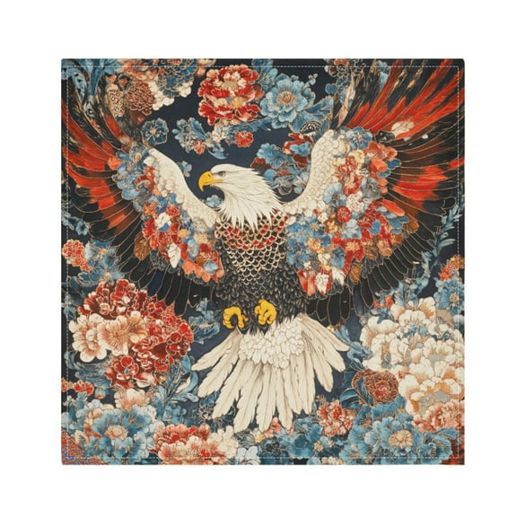 Satin Native Fab Cotton Dinner Napkin Eagless Floral Art Reusable