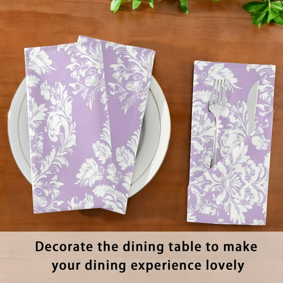 Satin Native Fab Cotton Dinner Napkin Elegance in Lavender Reusable