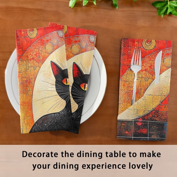 Satin Native Fab Cotton Dinner Napkin Ethereal Midnight Guardian Reusable