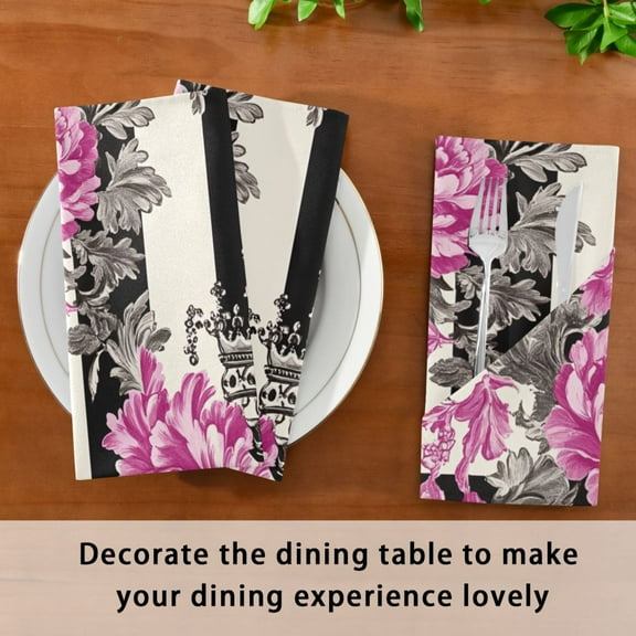 Satin Native Fab Cotton Dinner Napkin Floral Crown Reusable