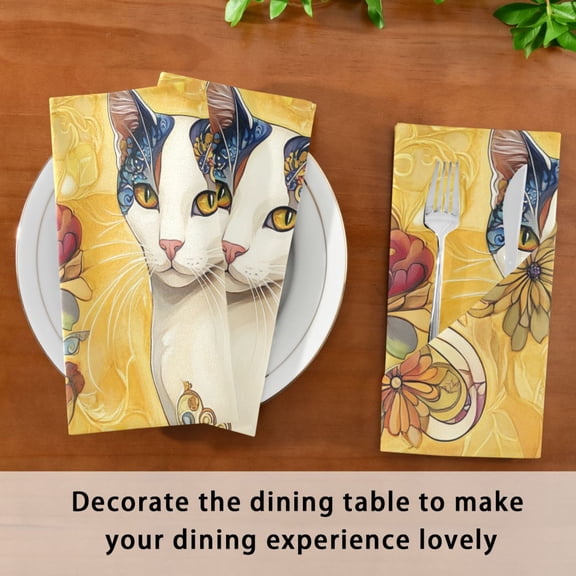 Satin Native Fab Cotton Dinner Napkin Floral Harmony Reusable