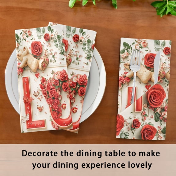Satin Native Fab Cotton Dinner Napkin Fluffy Love Trio Reusable