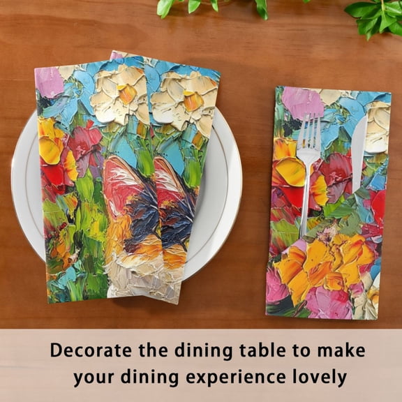 Satin Native Fab Cotton Dinner Napkin Garden Serenity Reusable