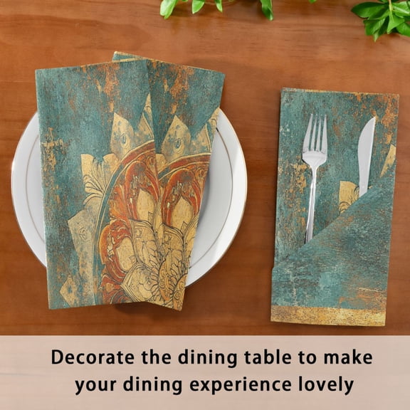 Satin Native Fab Cotton Dinner Napkin Mandala Design Reusable
