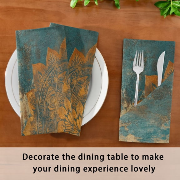 Satin Native Fab Cotton Dinner Napkin Mandala Pattern Reusable