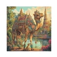 thumbnail image 1 of Satin Native Fab Cotton Dinner Napkin Ornate Camel by Temples Reusable, 1 of 8