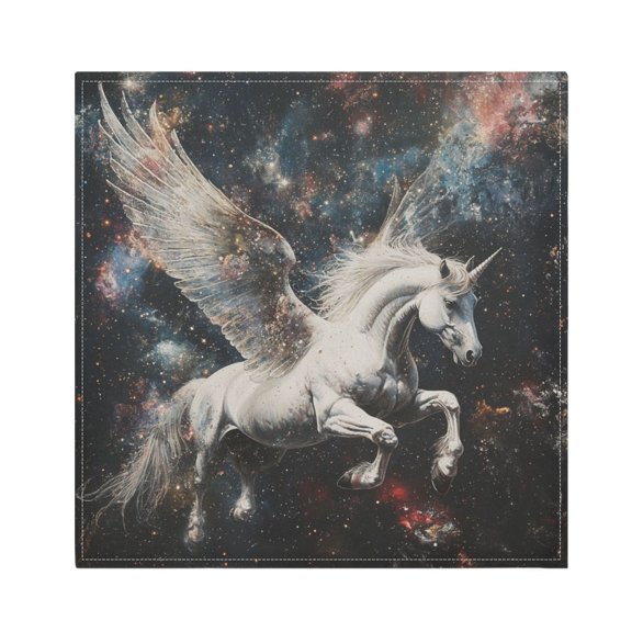 Satin Native Fab Cotton Dinner Napkin Unicorn in Space Reusable