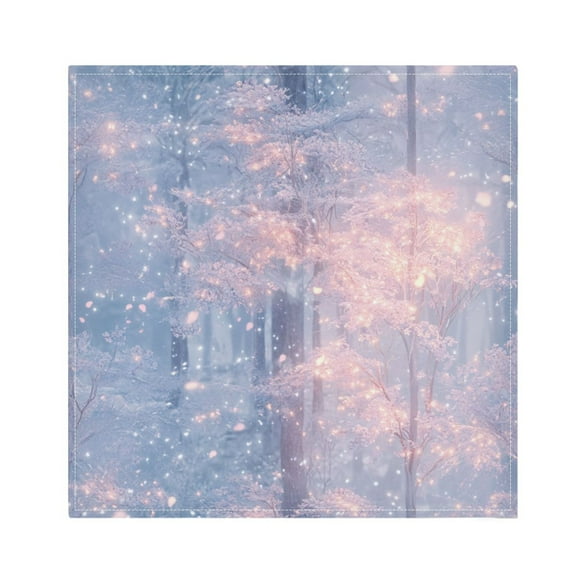 Satin Native Fab Cotton Dinner Napkin Winter Forest Snowfall Reusable