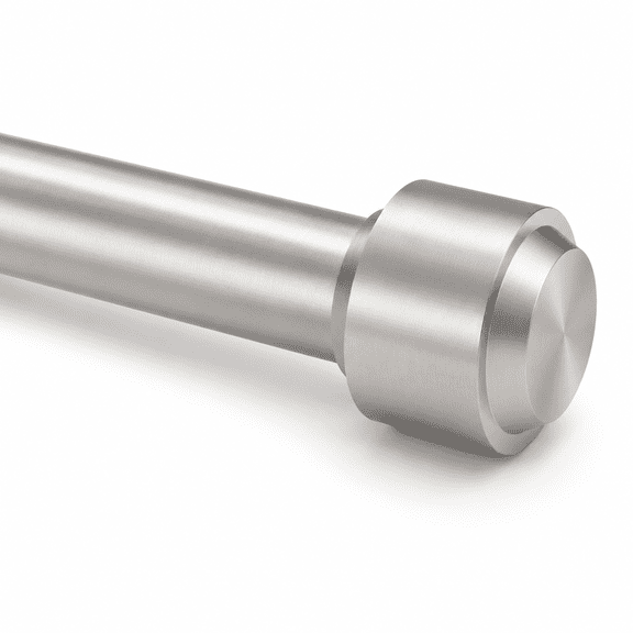 Satin Nickel 132"/11FT Non-Adjustable Drapery Curtain Rod, 1in Diameter