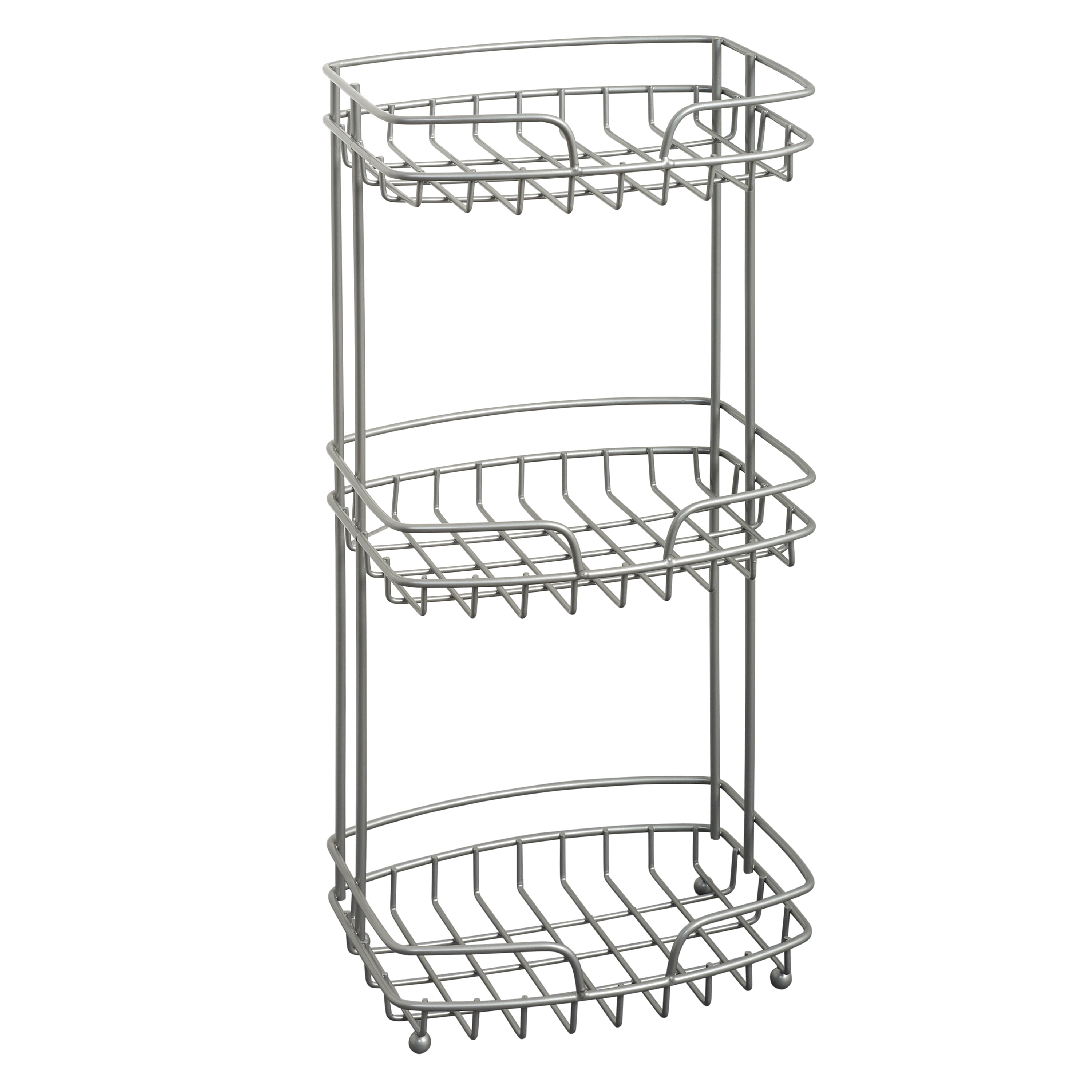 Satin Nickel Bathroom Floor Stand, Zenna Home 3Tier