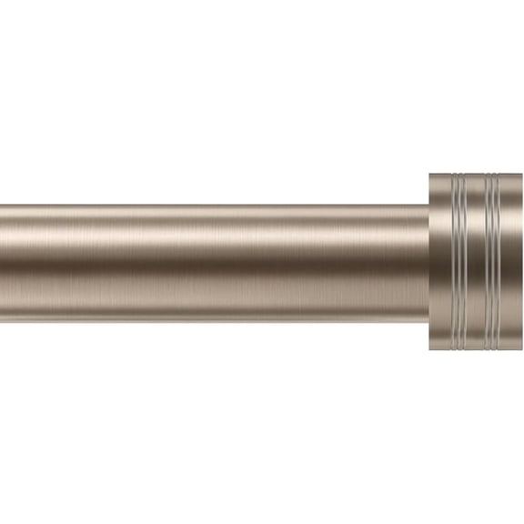 Satin Nickel Curtain Rod, Adjustable Heavy Duty Curtain Rod, Modern Drapery Rod with End Cap Finials