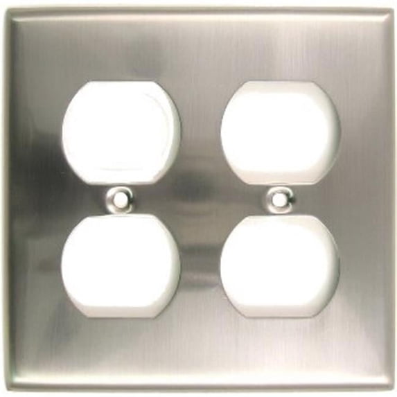Satin Nickel Double Receptacle Switch Plate