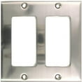 thumbnail image 1 of Satin Nickel Double Rocker Switch Plate, 1 of 1