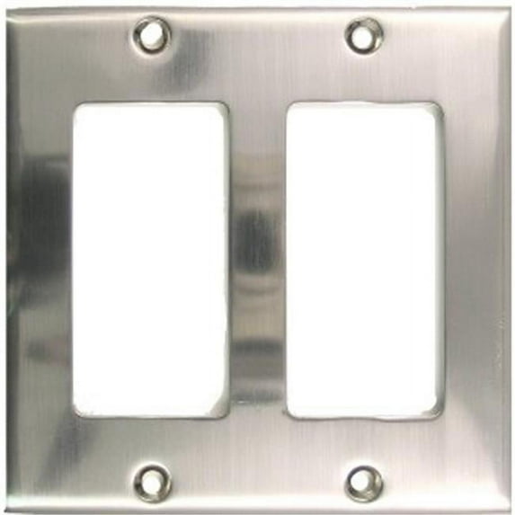Satin Nickel Double Rocker Switch Plate
