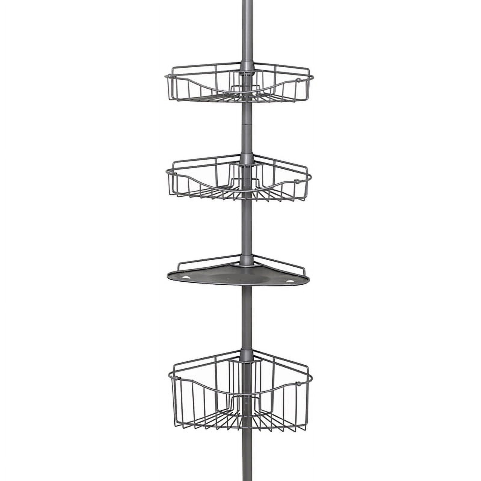 Satin Nickel Shower Caddy, Zenna Home Tension Pole - image 1 of 2