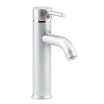 Satin Nickel Single Hole Bathroom Sink Faucet 9.5'' H 5.5in Spout to Counter Tap w/Supply Lines Hose| Renovators Supply