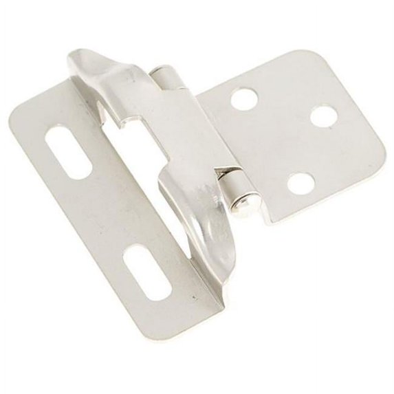 Satin Nickel Surface Self-Closing 0.25 In. Overlay Hinge 2-Pack