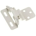 thumbnail image 1 of Satin Nickel Surface Self-Closing 0.37 In. Offset Partial Wrap 0.25 In. Overlay Hinge 2-Pack, 1 of 1